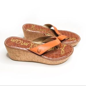 Sam Edelman Romy thong wedges orange 9